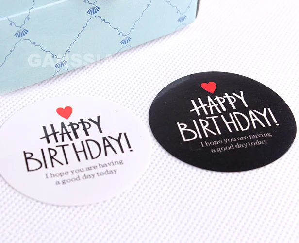 80pcs/lot Dia 4.5cm Black&White Birthday Gift Seal Stickers Fun Packing Label Sticker Party Supplies (ss-1500)