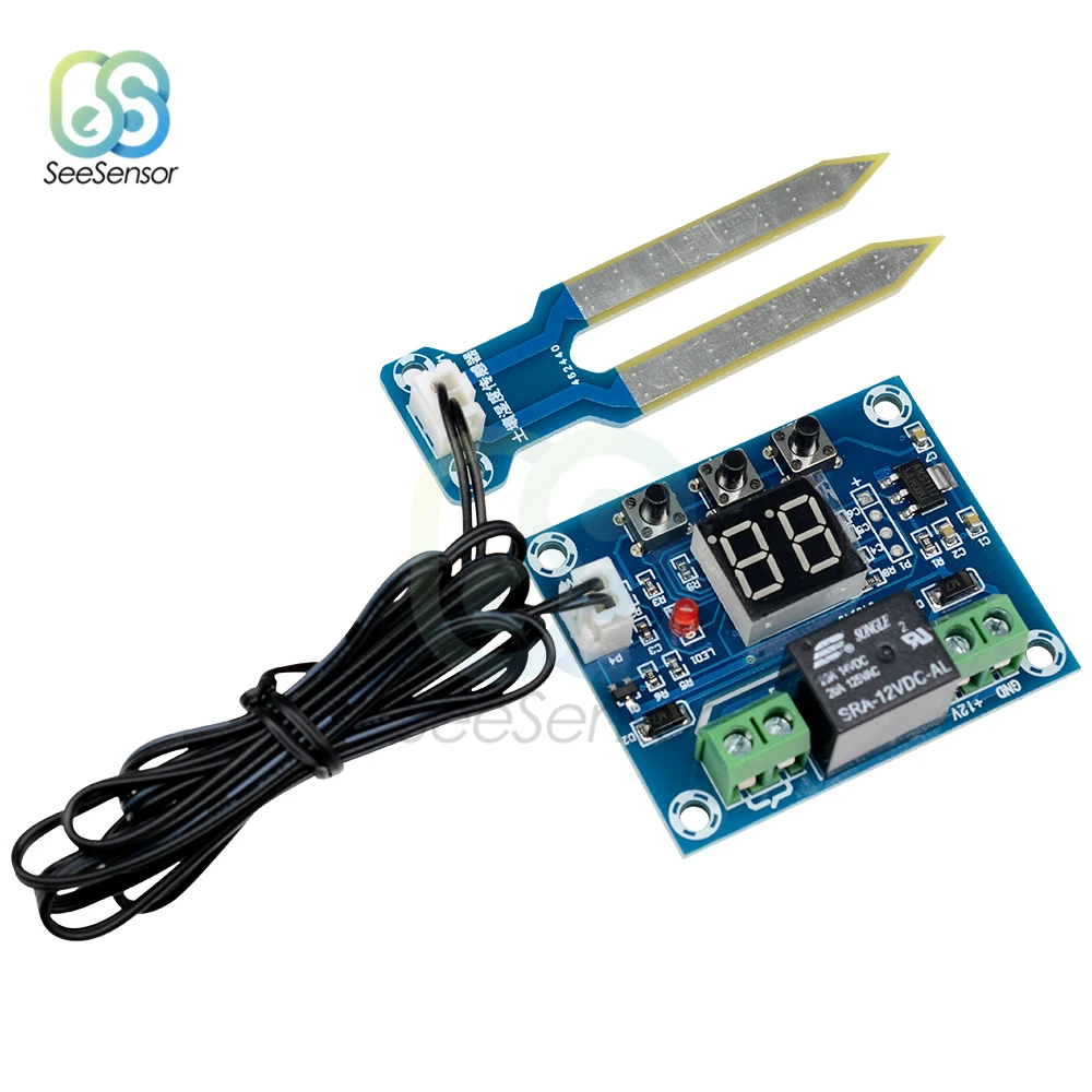 XH-M214 DC 12V Soil Humidity Sensor Controller Digital Display Humidity Controller Irrigation System Automatic Watering Module