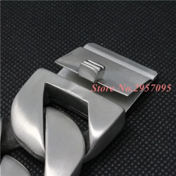 31mm Heavy Thick Fashion Mens Chain Matte Finish Curb Silver Color 316L Stainless Steel Bracelet Best Christmas gift
