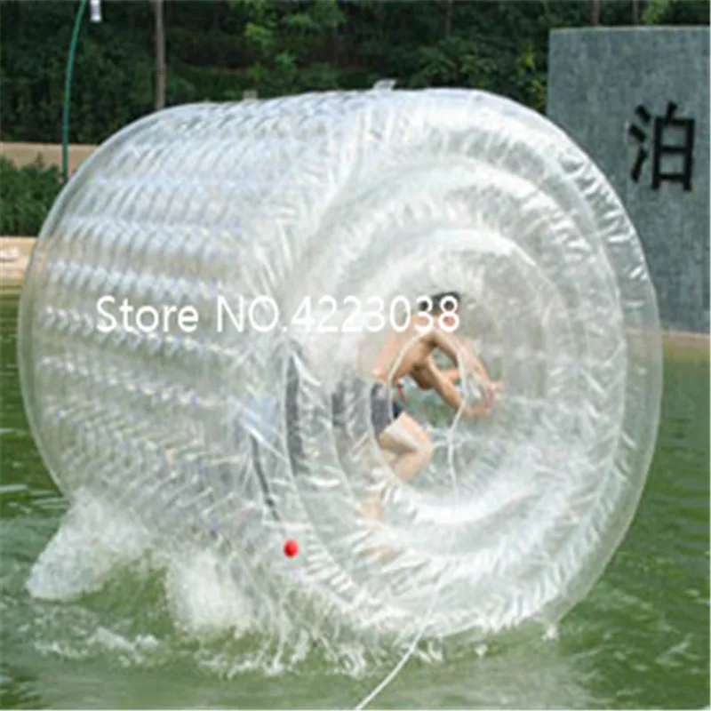 Free shipping 2.4*2.2m Inflatable Water Roller Ball Walk On Water Roller Wheel For Adults Or Kids Free a Pump