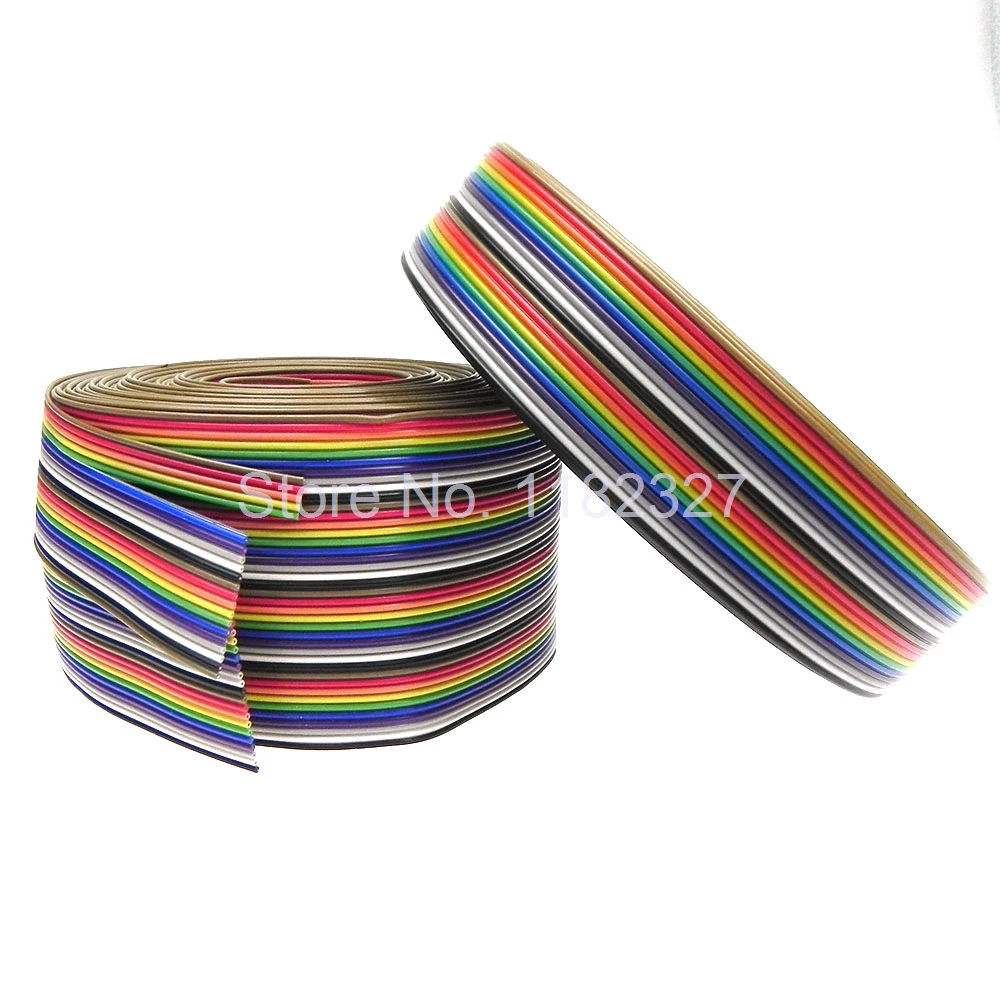 Flat IDC Ribbon Cable AWG28 20Pin 1.0mm pitch Rainbow Ribbon Cable wire 20P ribbon Wire for 2.0mm FC IDC Connector