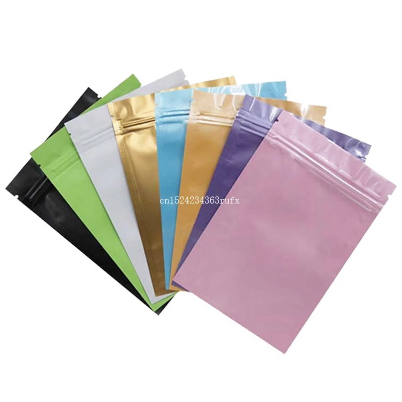 

1000pcs Food Storge Bags Zip Plastic Bags Metallic Mylar Ziplock Bags Flat Bottom Black Aluminum Foil Small Wholesale