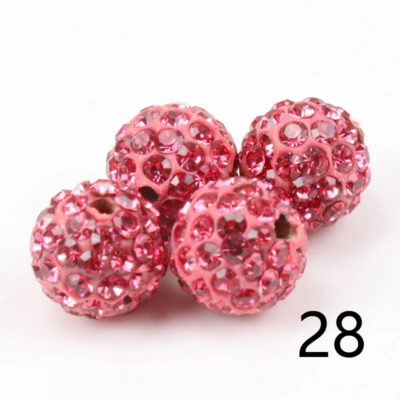 10mm 6 Row Clay Paved Crystal Beads Disco Rhinestone Ball For Diy Bracelet jewelry making 25 kinds of color 50pcs S0010