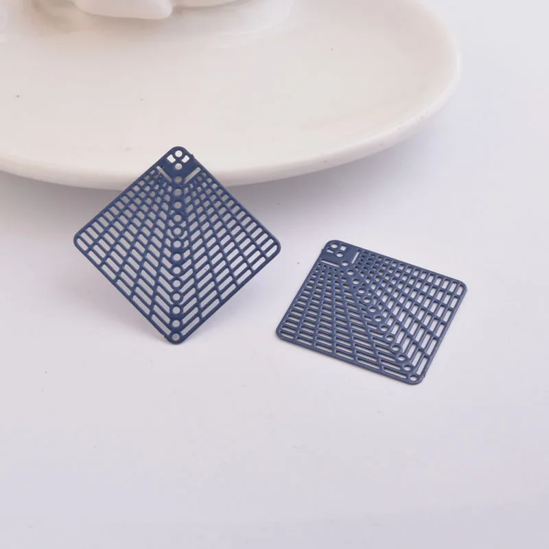 50 Stück AB1247 37*37mm Quadratische Anhänger Ohrring-Zubehör für Damen Bijoux Geometrisch – Detail 13