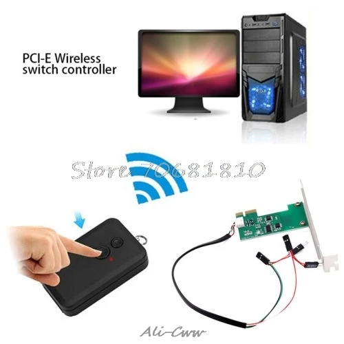 

Mini PCI-e Desktop PC Remote Controller 20m Wireless Restart Switch Turn On/OFF