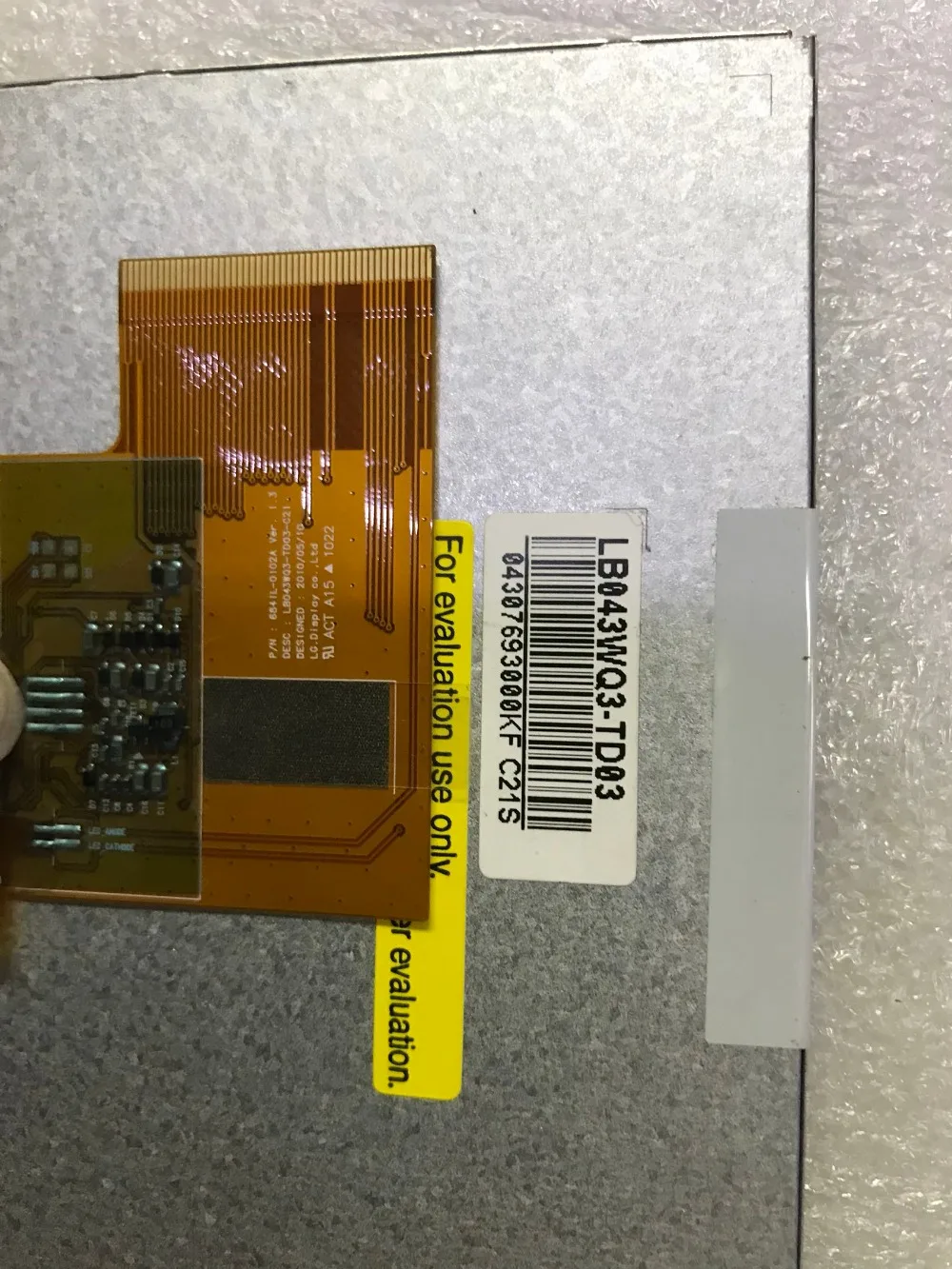 Frete grátis original novo modelo de tela LCD de 4,3 polegadas: LB043WQ3-TD03