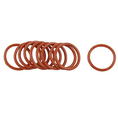 

10 Pcs 22mm OD 2mm Thickness Silicone O Rings Oil Seals Gasket Dark Red