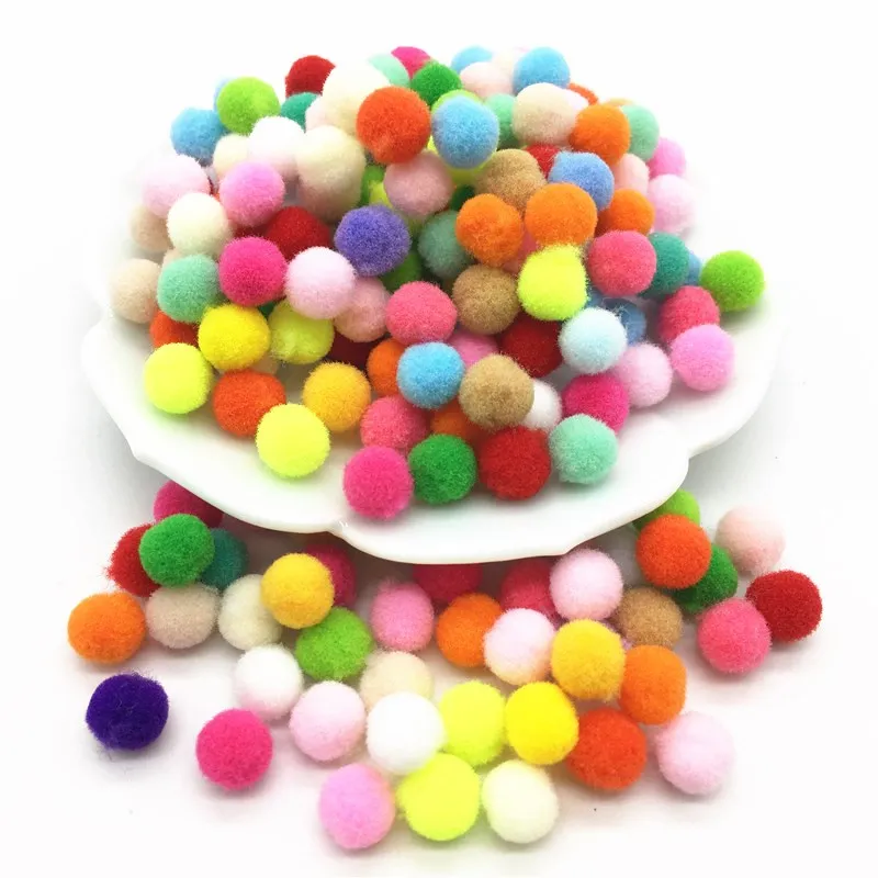 Multi Colore Pompon 8/10/15/20/25/30 millimetri Pompon Nylon Balls Mestiere per giocattoli per bambini Pompony Indumento di Cucito Casa del Mestiere