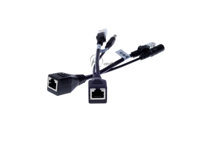 Imagem -04 - Poe Cabo Poe Splitter Power Over Ethernet Passivo Poe Injector Divisor Adaptador Kit de Cabo 10 Pares Lote Novo Preto