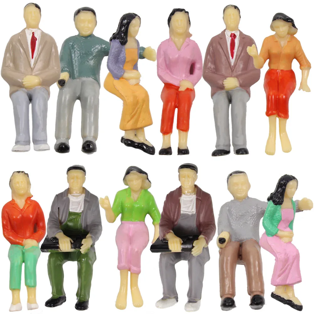 

Evemodel P25S 12pcs Model Diarama G Scale 1:25 Painted Seated Figures Sitting People 6 Different Poses