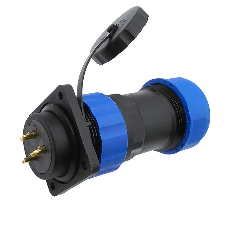 SP28 corrugated pipe waterproof connector IP68 plug and  Flange socket 2 pin 3/4/5/6/7/9/10/12/14/16/19/22/24/26Pin image 2