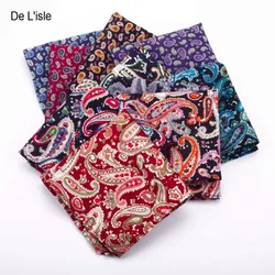 100% Cotton Handmade Fashion Pocket Square Paisley Pattern Bandanna Pocket Hanky With Giftbox - Factory Outlet