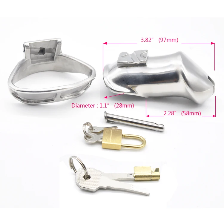 CHASTE BIRD Male 316L Stainless Steel Luxury Standard Penis Cage Chastity Device with 2 Magic Locks Sex Toys Cock Ring A338