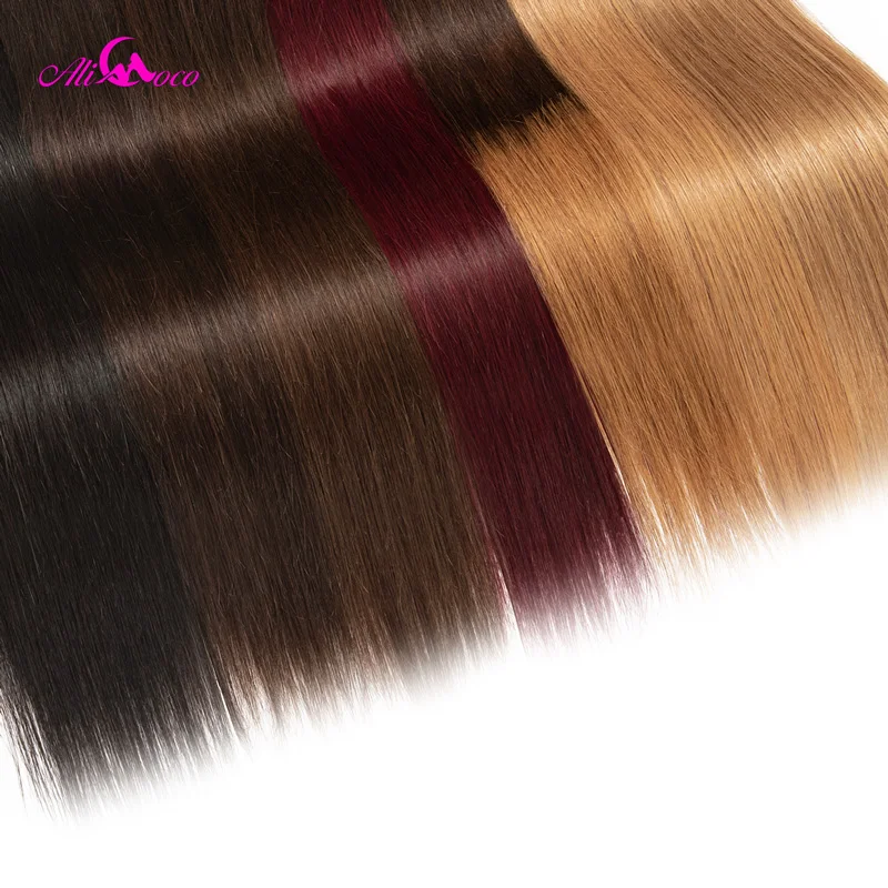 Ali Coco brasilianisches glattes Haar 1/3/4 Bündel „8-30“ Zoll # 2/ # 4/1b/27/ # 27/1b/99j Nicht Remy Ombre Haar 100 % menschliche Webart Bundles