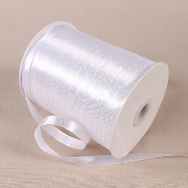 High quality 6/10/12/15/20/25/32/38/50mm White Silk Satin Ribbon Wedding party decorative ribbon gift wrap DIY handmade material