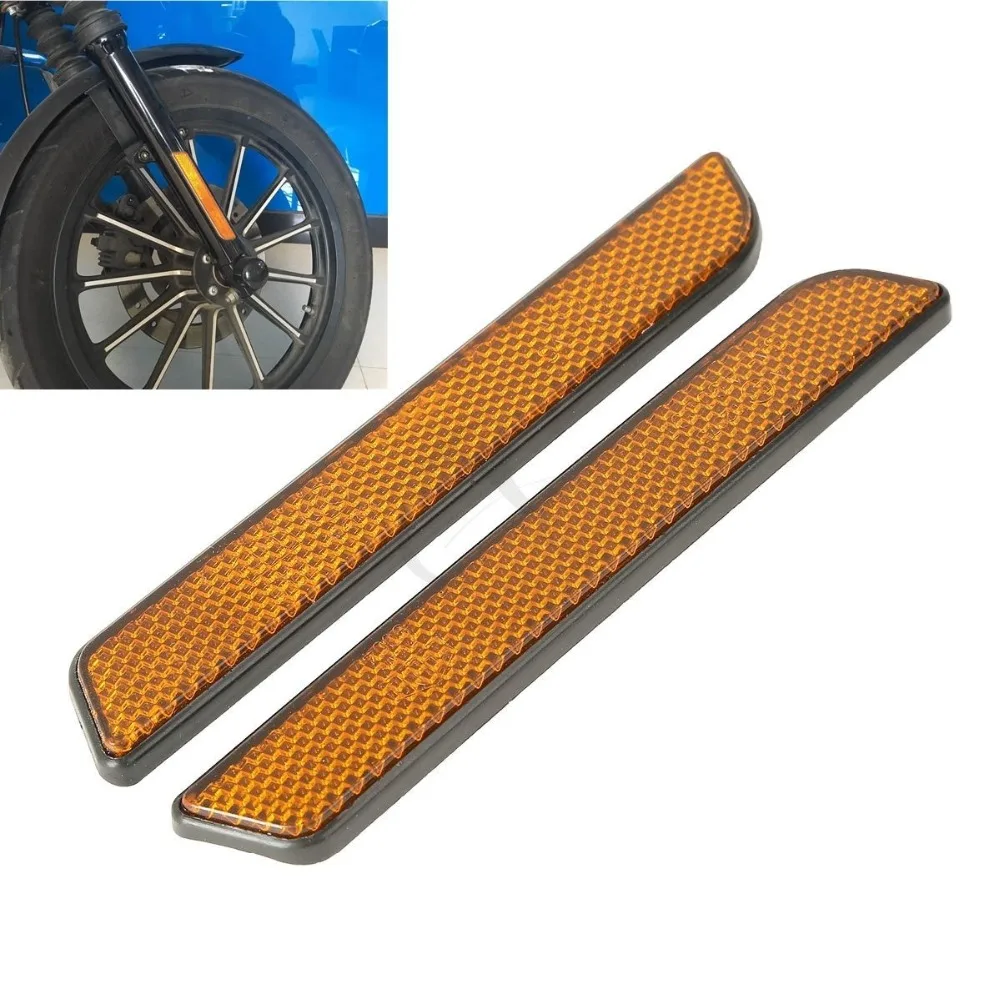 Motocyklowe pomarańczowe przednie reflektory na przedni widelec do dolnych nóg Harley Touring Softail Dyna Sportster Fatboy Road Glide — zdjęcie 5