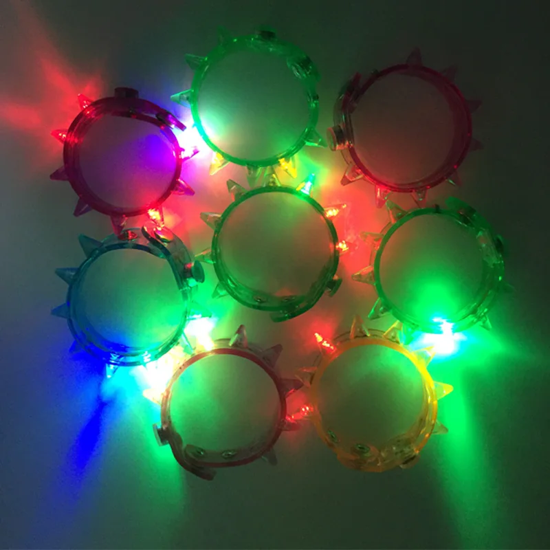 Glowing Led Party Flashing Bracelet Light Up Acrylic Bangle For Party Bar Halloween Christmas Gift Glow Bracelets kids Toys