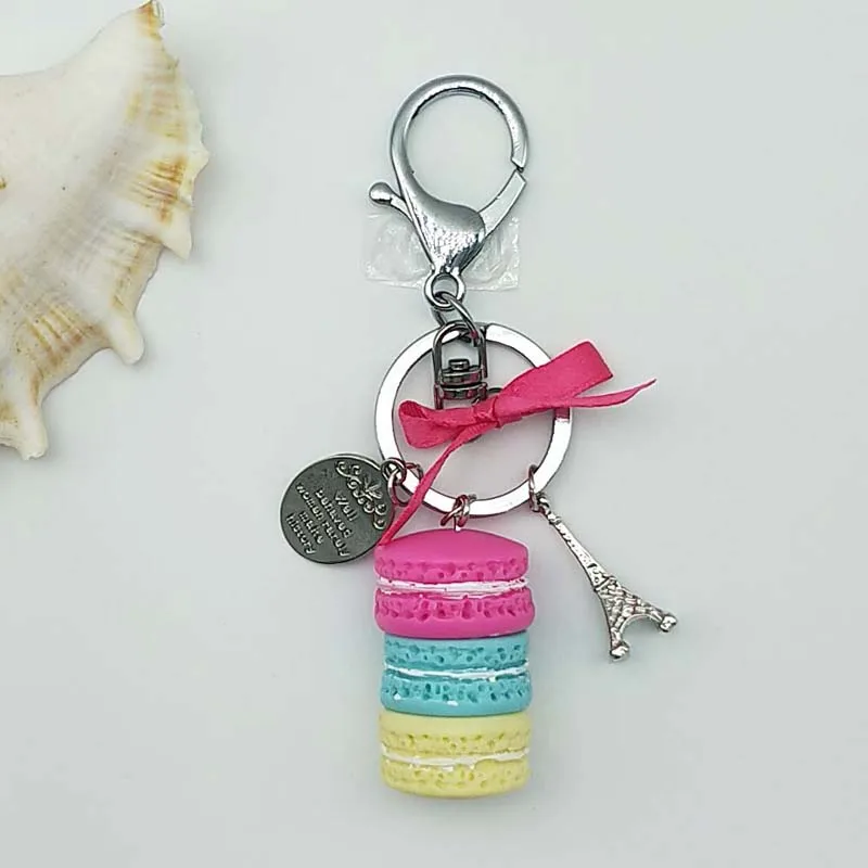 Fashion Cake Keychain with Eiffel Tower Charm