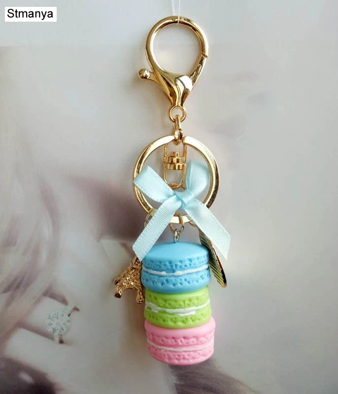 Fashion Cake Keychain with Eiffel Tower Charm