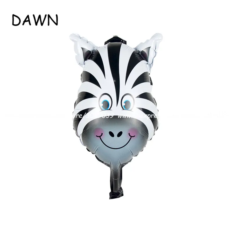 6pcs/lot MIX Cartoon Animal Head Foil Balloons Tiger/Monkey/Zebra/Cow/giraffe Cute baby shower Birthday Party supplies ballon