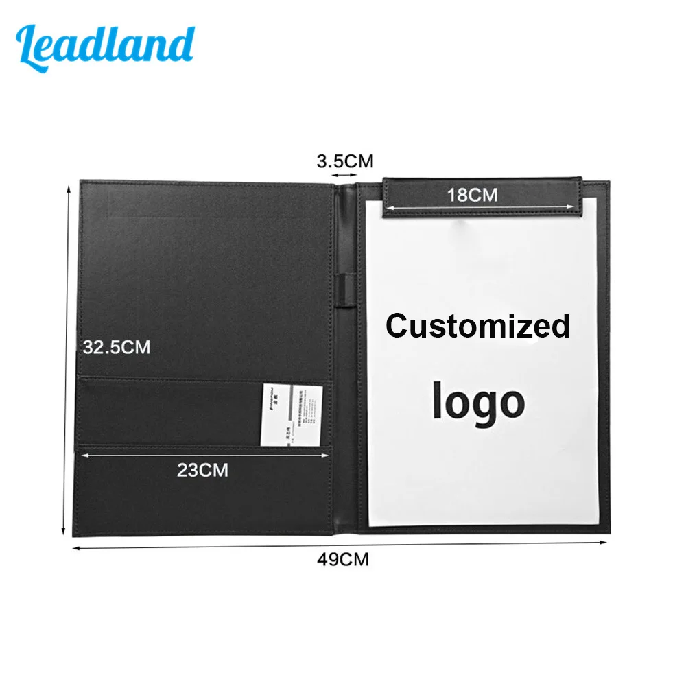 A4 PU Leather Planner Notebook Ring Binder File Folder Portfolio Office School Folder for Documents A4 Paper Writing Board