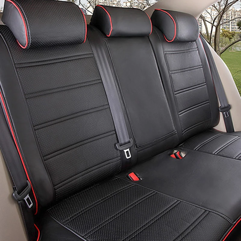 CARTAILOR PU Leather Car Seat Cover Set for Nissan Sunny Seat Covers Cars Interior Accessories for Car Seats Protection Black