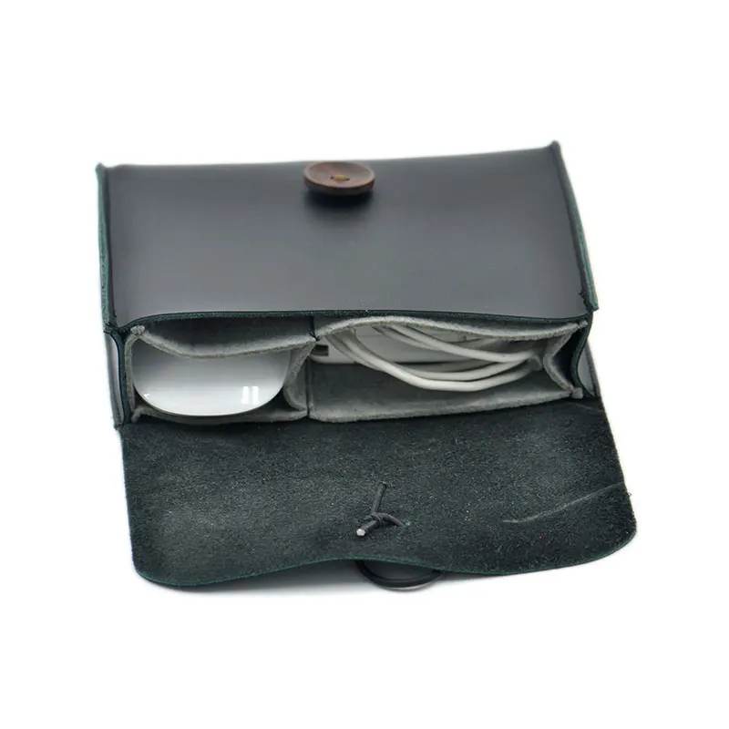 ultra-thin Genuine leather sleeve pouch cover for Surface & Macbook Accessories Mouse Data Line Power Spply Storage Bag