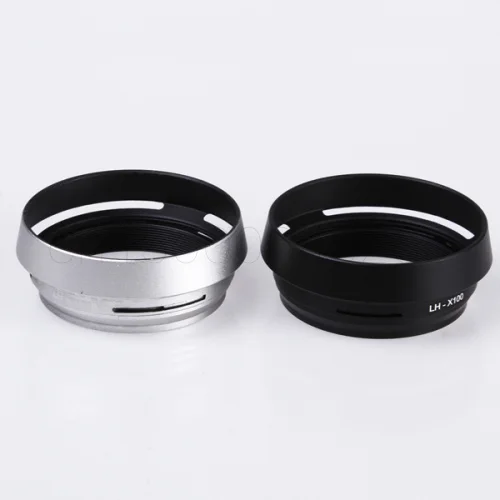 Metal Lens Hood Shade + 49mm Adapter Ring for Fujifilm X100F X70 X100T X100S LH-X100 Back Silver LA-49 X100