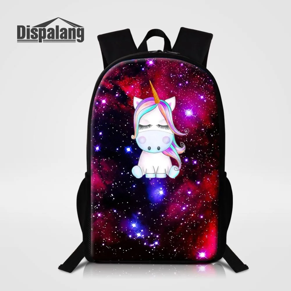 

Pretty School Bag For Girls Unicorn Galaxy Universe Space Women's Backpack Student Animal Bookbag Female Schoolbag Rucksack