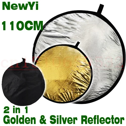 110cm Photography Studio Reflector gold and silver double-sided soft board camera photography reflectors