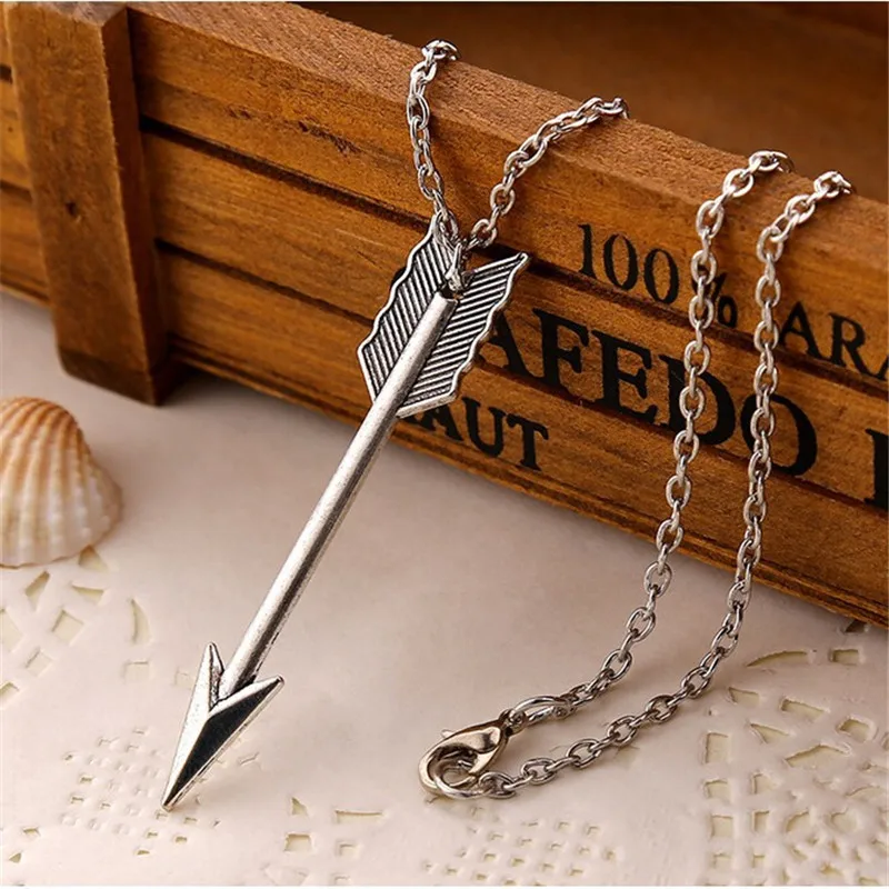 New Fashion Steampunk Minimalist Rock Vintage Arrow Pendant Chain Necklace For Women Jewelry Gift Men Clavicle Collier