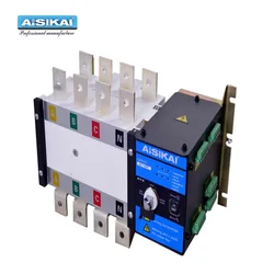 AISIKAI ATS 630A 4P controller dual power automatic transfer switch parts 220V 380V electric diesel generator panel board 3phase