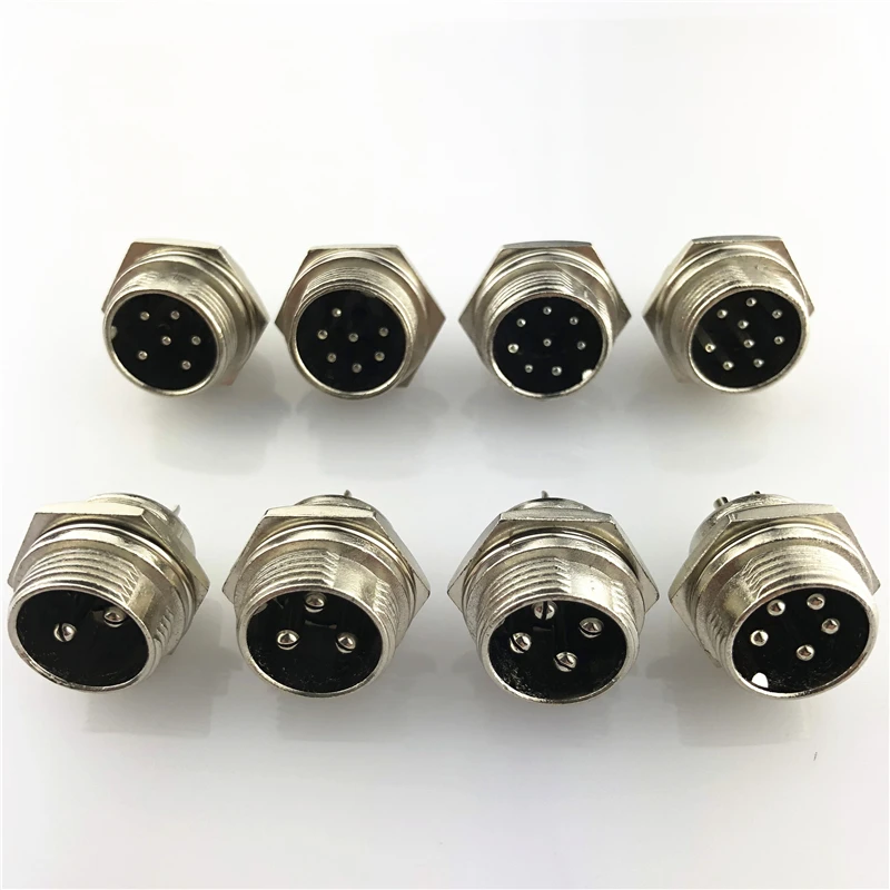 1pc GX16 2/3/4/5/6/7/8/9 Pin Male 16mm L102-109 Circular Aviation Socket Plug with Cap Lid Wire Panel Connector Sell at a loss