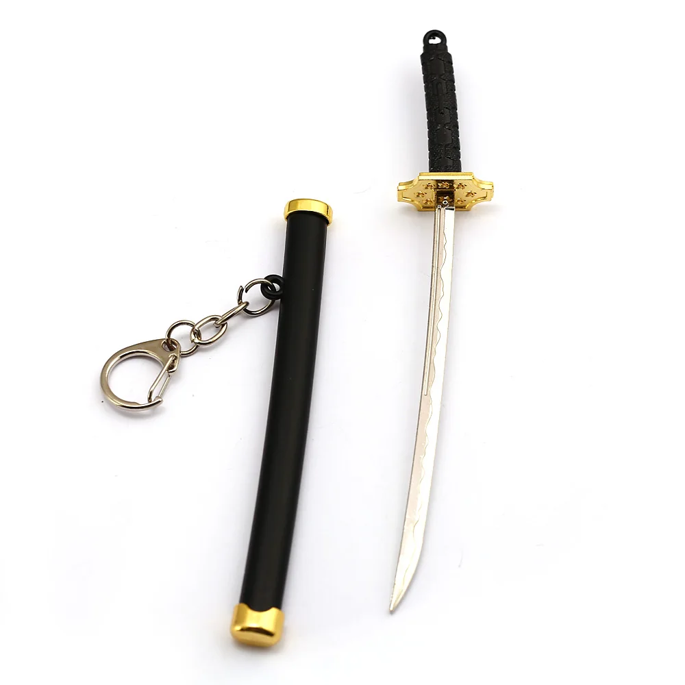 15cm roronoa zoro espada chaveiro op anime fivela com suporte de ferramentas bainha katana sabre brinquedo liga chaveiro llaveros chaveiro