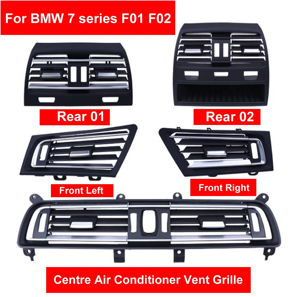 Front Row Wind Left/Center/Right/Rear Air Conditioning Vent Grill Outlet Panel Chrome Plate For BMW 7 series F01 F02 730 735 740