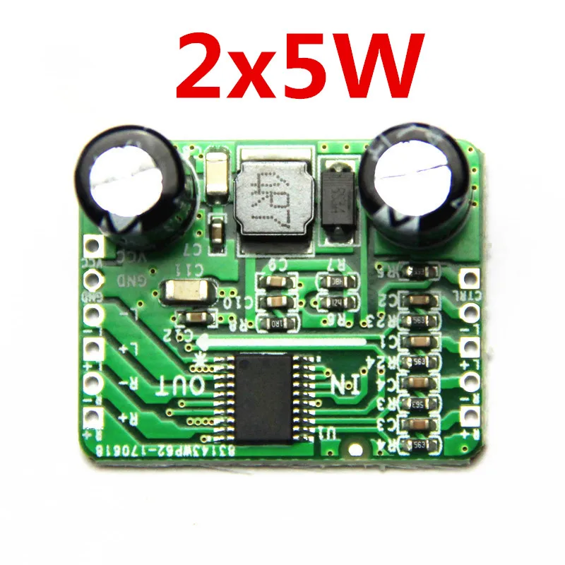 Digital Power Amplifier Board Class D 2x5W Dual HT8698 Differential Input 2.5-5.5V Boost Adjustable