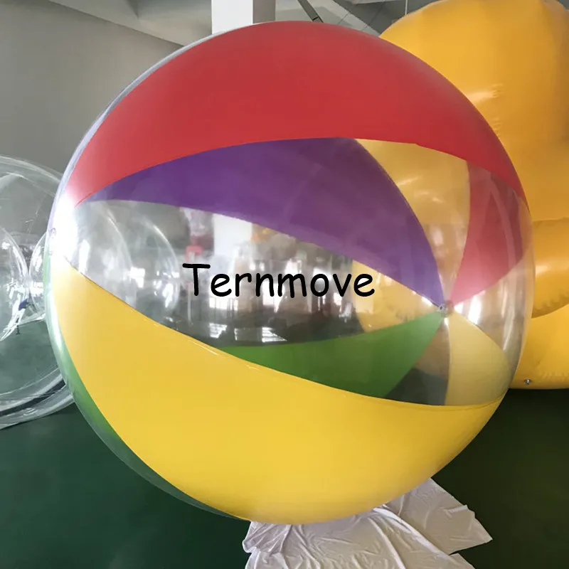 clear with colorful inflatable beach ball giant toy ball for kids mix color pvc helium balloon Beach Pool Play Ball