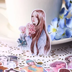 28pcs Mori Women / Fresh Beauty / Homemade Stickers Bags Handbook Handbook Peripheral Line DIY Sticker Pakc Photo Album