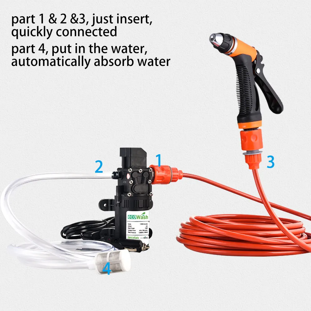 Car Washer Gun Pump12V High Pressure Cleaner Care Electric Washing Machine Auto Car Wash Maintenance Tool Accessories