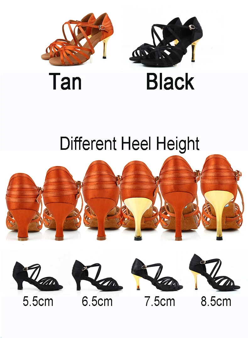 Women Professional Latin Salsa Dance Shoes Tango Ballroom Samba Dance Shoes Ladies High Heels Soft Dancing Shoes 5cm/6cm/7cm/8cm