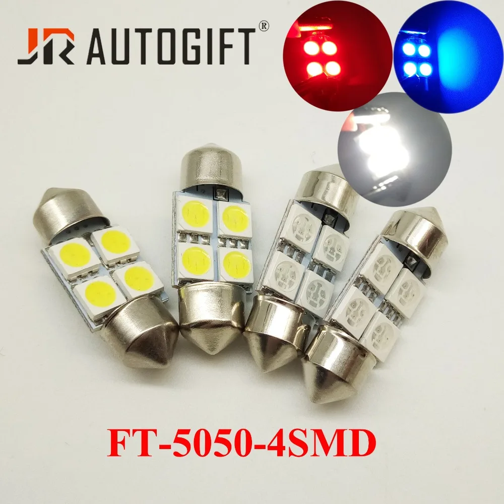 200x Festoon 5050 4 smd 31 36mm Car LED light 24V 12V White/blue/red ft C5W 5050 Auto Interior Bulb Door Doom light Car styling