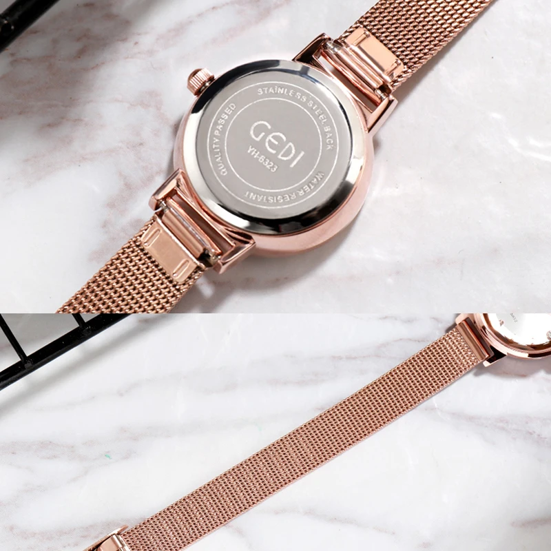 GEDI แบรนด์แฟชั่นนาฬิกาข้อมือนาฬิกาข้อมือสตรีนาฬิกาผู้หญิงชุดนาฬิกาควอตซ์หญิงนาฬิกา Relogio Feminino ใหม่สุดหรู