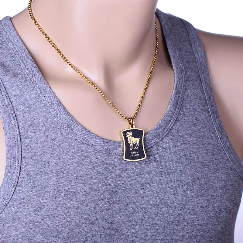 Skorpion 12 konstelacji naszyjnik prezenty urodzinowe złoty kolor wisiorek amulet ze stali nierdzewnej znak zodiaku biżuteria Collier 2025 — zdjęcie 4