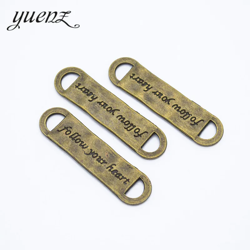 YuenZ 5pcs 2 colour Antique bronze Alphabet follow your heart Pendant Alloy DIY Fashion charm Bracelet Jewelry Accessories S241