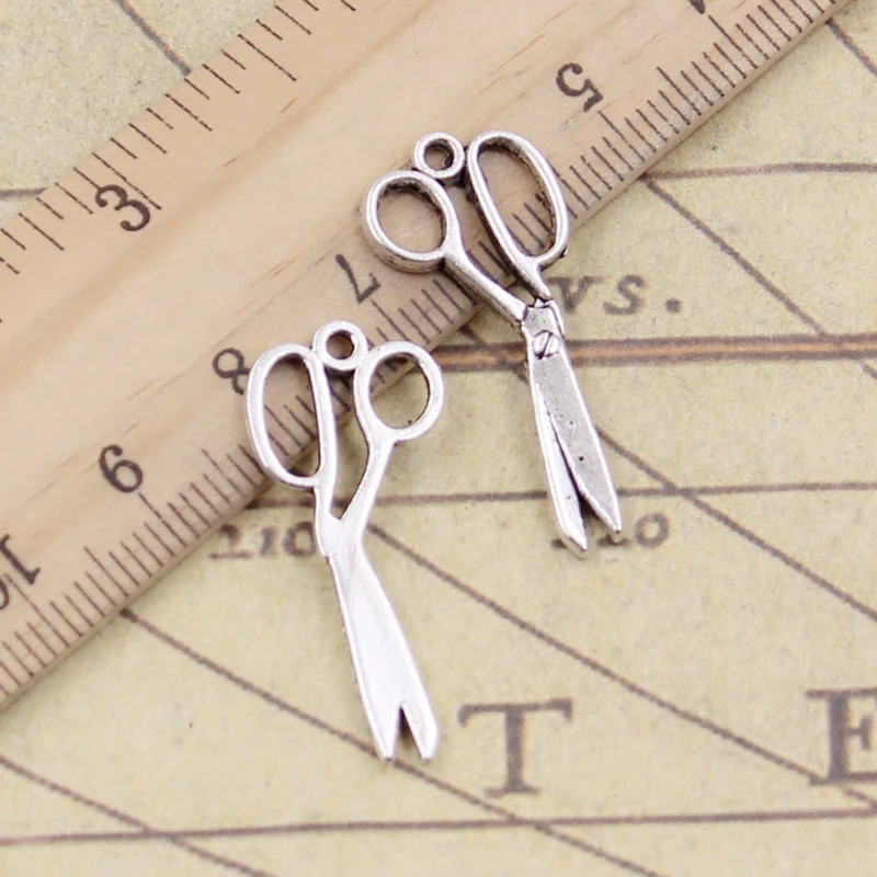 20pcs Charms Barber Scissor 30x13mm Tibetan Bronze Silver Color Pendants Antique Jewelry Making DIY Handmade Craft