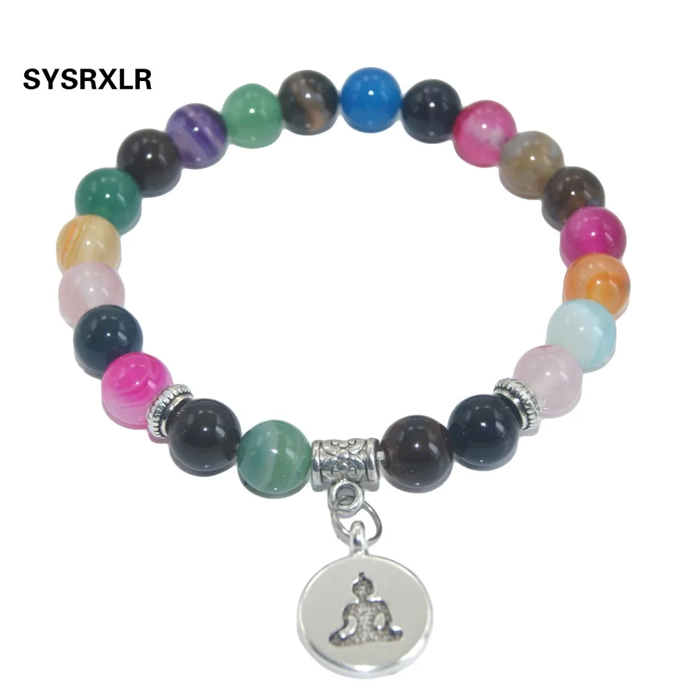 Batu Alam Buddha Manik-manik Batu Ametis Agates Vulkanik Batu Tiger Eye Turquoises untuk Pria Yoga Penyembuhan Gelang Reiki