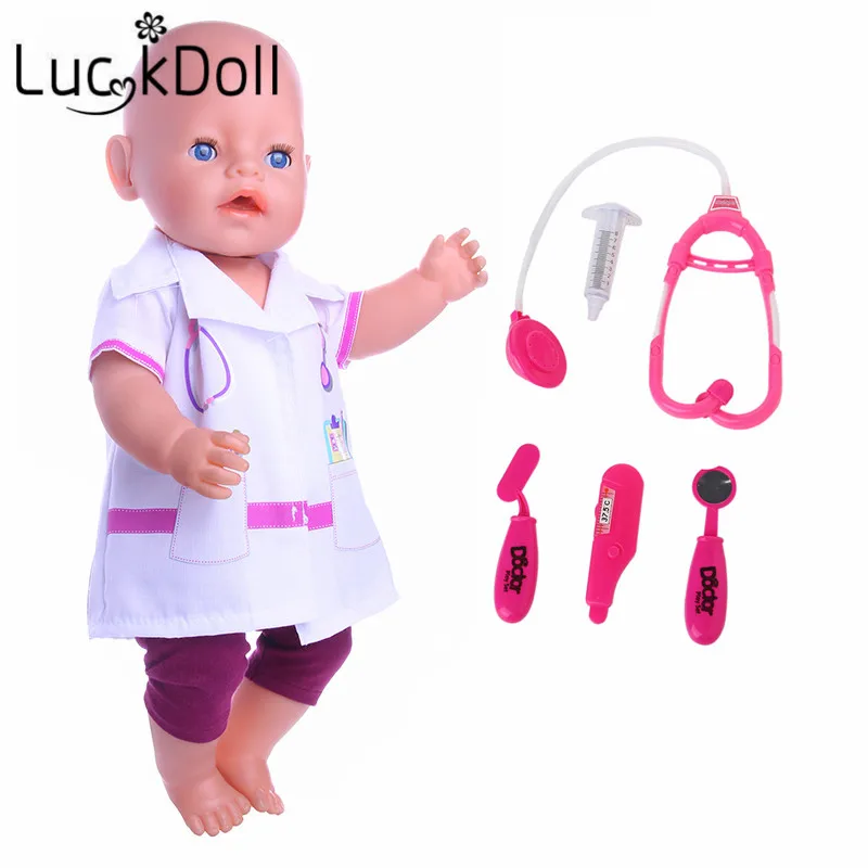 Cotton Doctor Cosplay Suit Fit 18 Inch American&43 CM Baby Doll Clothes Accessories,Girl\'s Toys,Generation,Birthday Gift