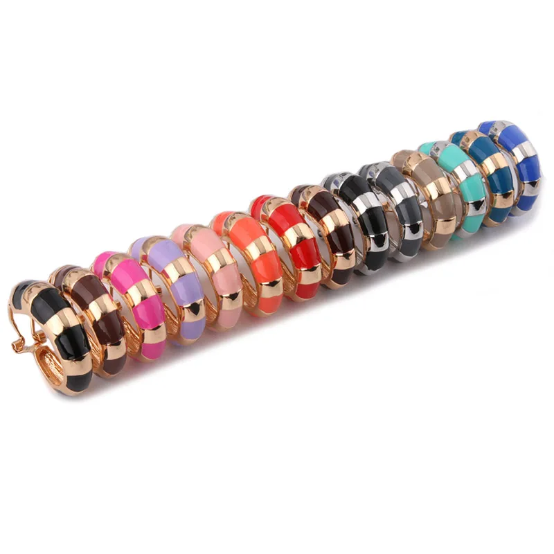 NeeFuWoFu Big Earring Flash Printed Ring For Women For Ear Large Long Brinco Printing Oorbellen Fashion Jewelry Mama Accessorie