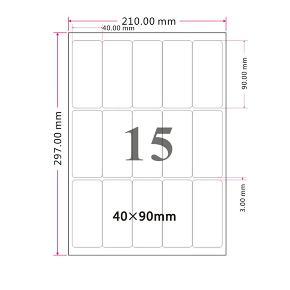 300Pcs/Lot 4*9cm Blank Self-Adhesive Sticker A4 Print Paper Round Corner Square Label Printing Sheet For Laser Inkjet Printer