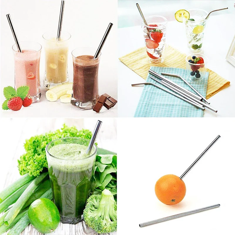 2000Pcs/Lot Metal Drinking Straw Stainless Steel Straw Food Grade 215mm Factory Wholesale